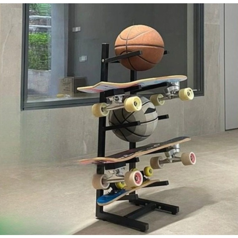 Sports Equipment Storage - Skateboard Equipment Rack Integrated Design For