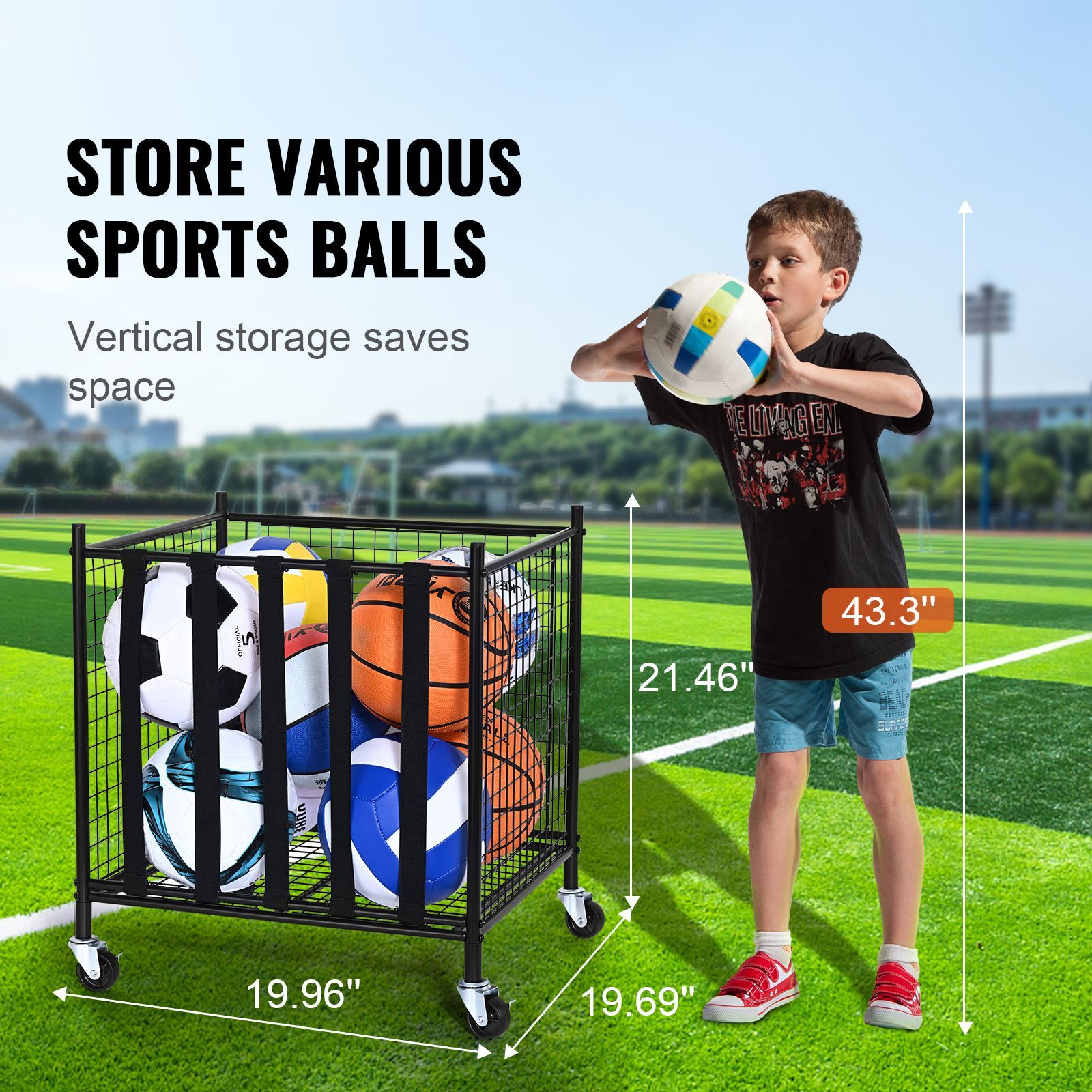 Rolling Sports Ball Storage Ca - Sports Equipment Garage Storage 评论和价格