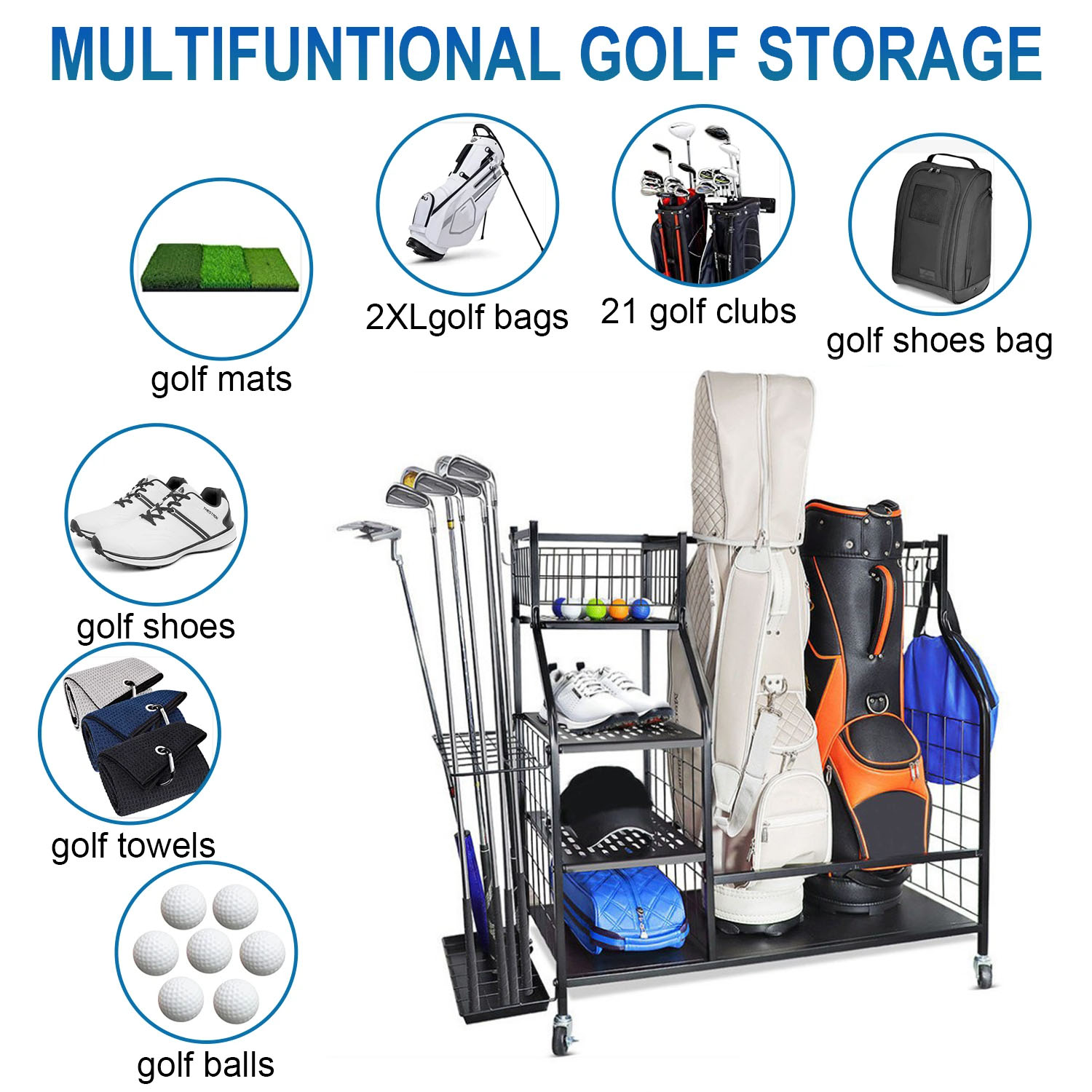 Golf Bag Storage Garage Organi - Sports Equipment Garage Storage 评论和价格