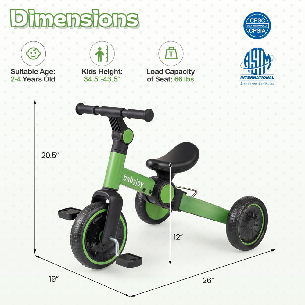 5-In-1 Toddler Bike Kids Balan - Balance Bike Kids 评论和价格