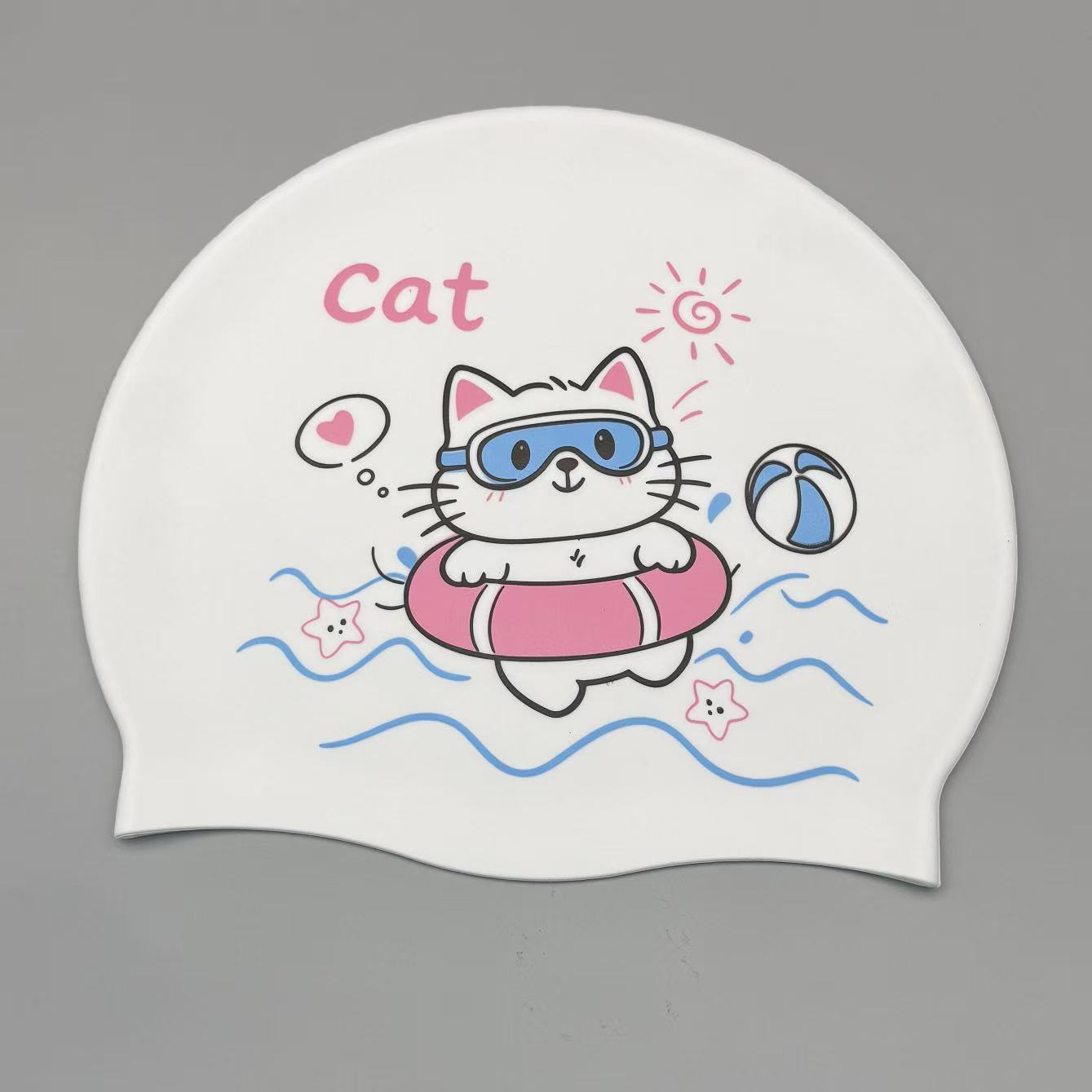Cute Kitten Silicone Swim Cap  - Swim Cap Silicone 评论和价格