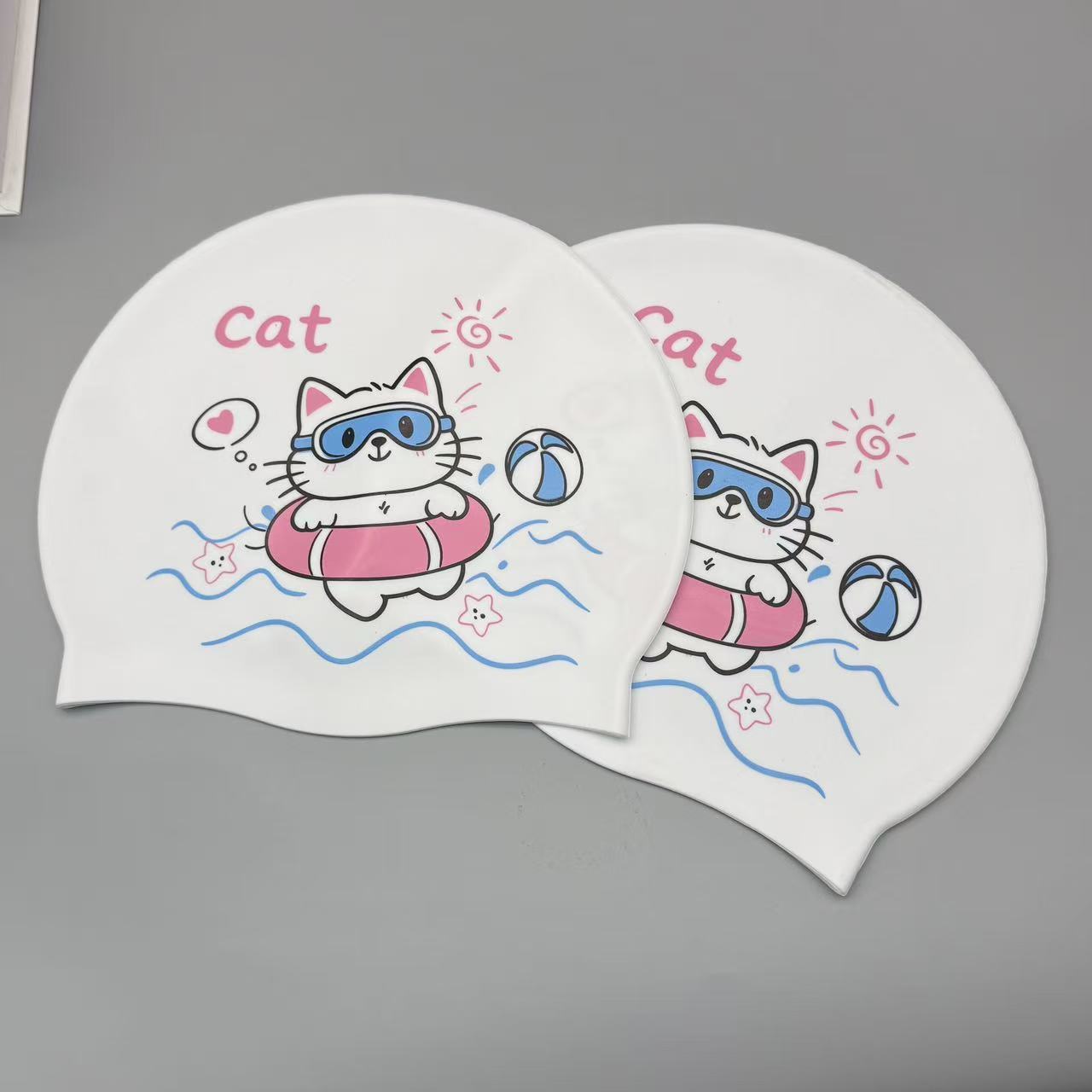 Cute Kitten Silicone Swim Cap  - Swim Cap Silicone 评论和价格