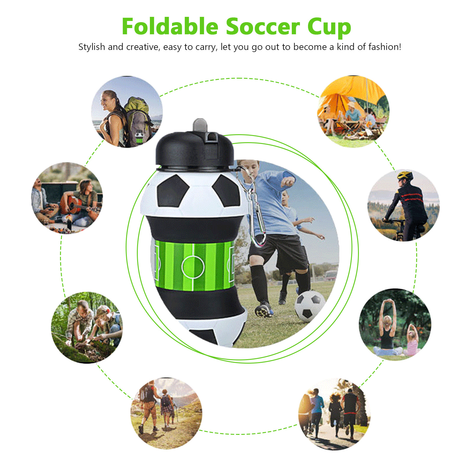 550ml Foldable Football Water  - Sports Equipment For Boys 评论和价格
