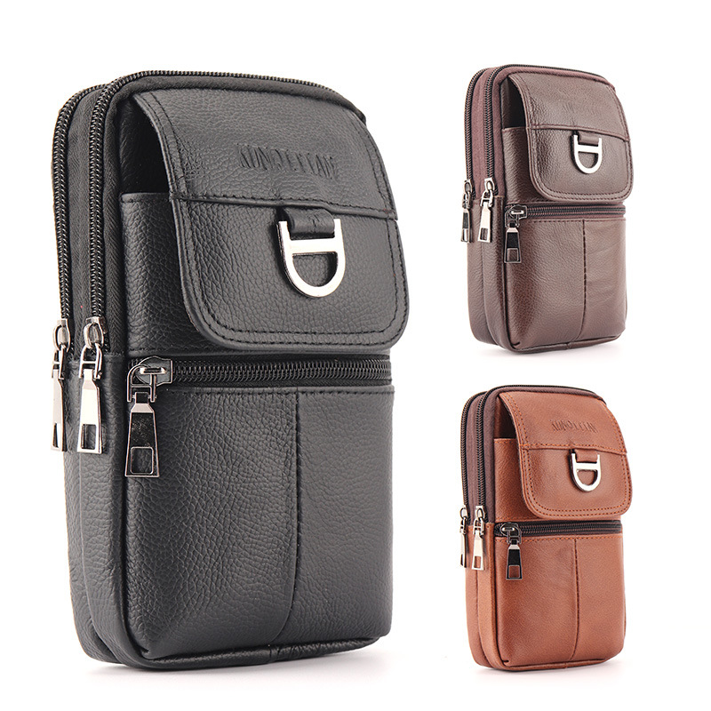 Men's Leather Waist Bag - Larg - Sports Equipment Storage 评论和价格