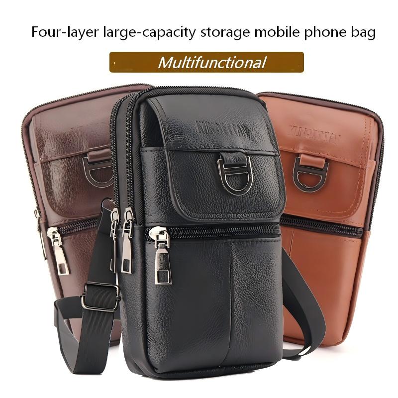 Men's Leather Waist Bag - Larg - Sports Equipment Storage 评论和价格
