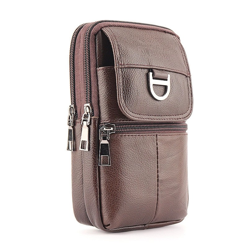 Men's Leather Waist Bag - Larg - Sports Equipment Storage 评论和价格